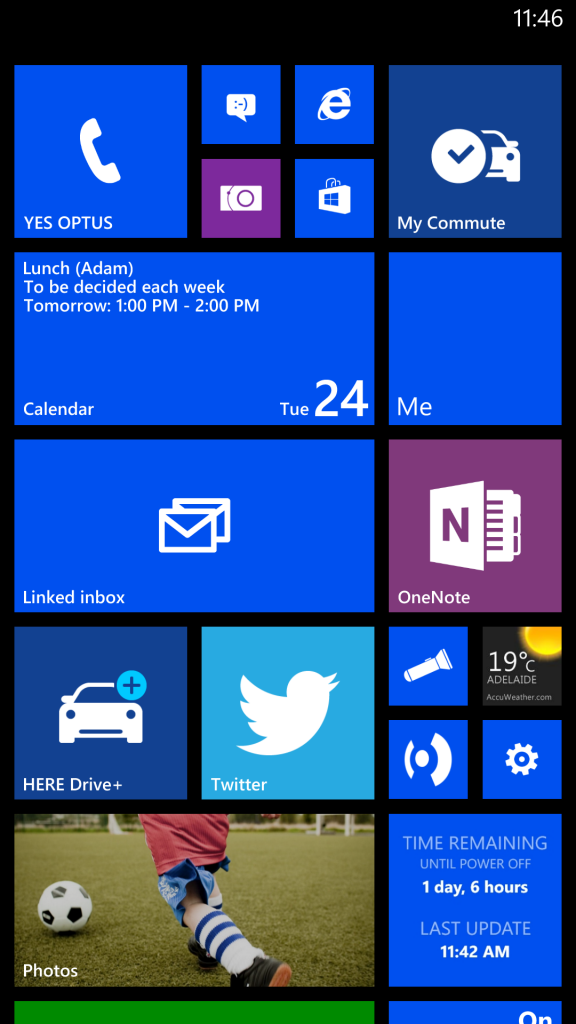 The home screen fits a crazy amount of fully customizable tiles